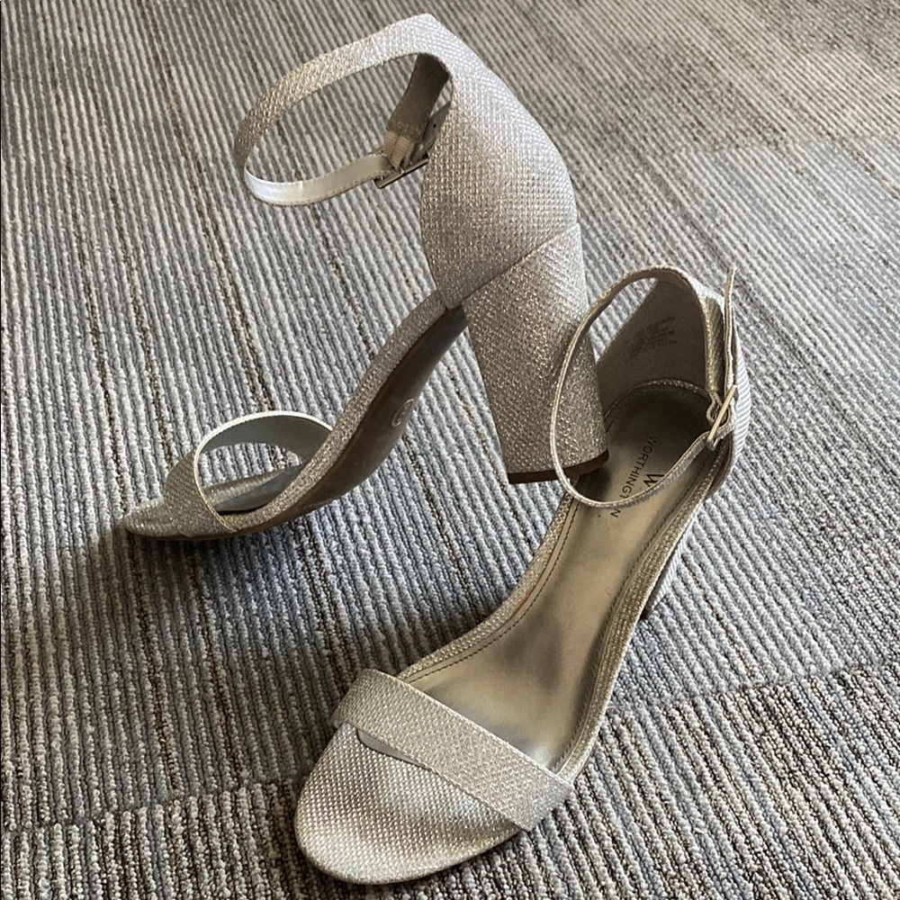 Worthington Silver Block Heel Sandals